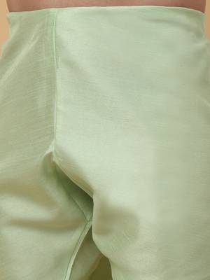 Men's Sea Green Kurta and Churidar With Jacquard Ethnic Motifs Printed Nehru Jacket 7