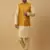Men's Beige Kurta and Churidar With Jacquard Ethnic Nehru Jacket