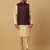 Men's Cream Kurta and Churidar With Jacquard Ethnic Nehru Jacket