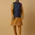Men's Yellow Kurta and Churidar With Jacquard Ethnic Nehru Jacket