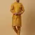 Men's Yellow Kurta and Churidar With Jacquard Ethnic Nehru Jacket