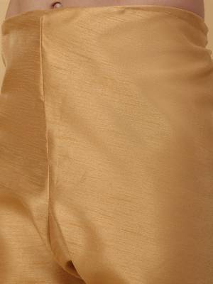 Men's Beige Kurta and Churidar With Jacquard Floral Nehru Jacket 7