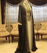 Black and White Georgette Zari Work Kaftan