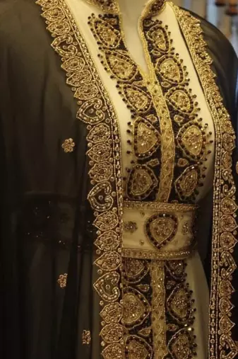 Black and White Georgette Zari Work Kaftan