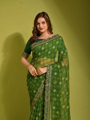 Women Georgette Party Wear Saree 4