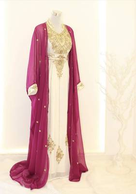 Rani & White Handcrafted Zari work Stitched Dress Georgette Kaftan Party Wear Wedding Dresses 1