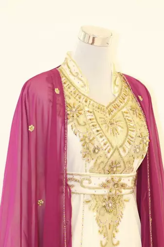 Rani & White Handcrafted Zari work Stitched Dress Georgette Kaftan Party Wear Wedding Dresses
