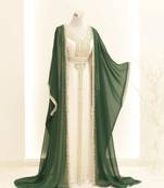 Green Georgette Embroidered Kaftan Gown