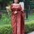 Maroon Woven Faux Kanjivaram Silk Saree With Blouse Piece