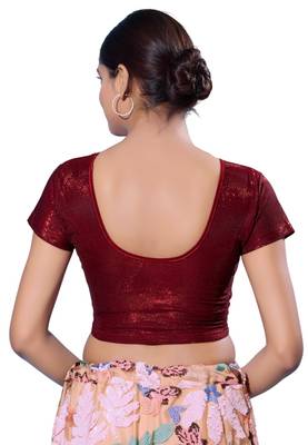 Non-Padded Shimmer Round Neck  Blouse 2