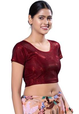 Non-Padded Shimmer Round Neck  Blouse 3
