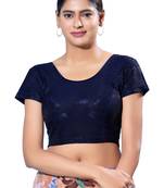 Non-Padded Shimmer Round Neck  Blouse