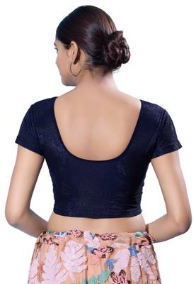 Non-Padded Shimmer Round Neck  Blouse 2