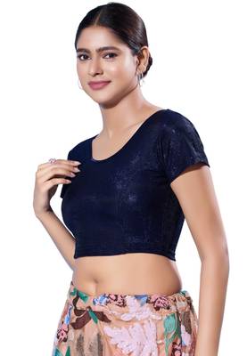 Non-Padded Shimmer Round Neck  Blouse 3