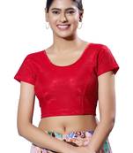 Non-Padded Shimmer Round Neck  Blouse