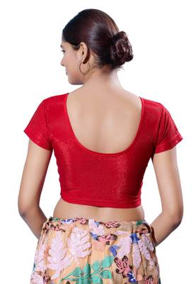 Non-Padded Shimmer Round Neck  Blouse 2