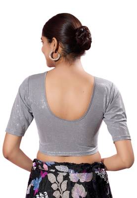 Non-Padded Shimmer Round Neck  Blouse 2