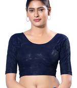 Non-Padded Shimmer Round Neck  Blouse