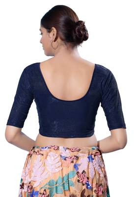 Non-Padded Shimmer Round Neck  Blouse 2