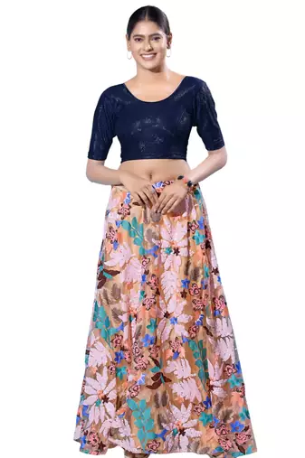 Non-Padded Shimmer Round Neck  Blouse