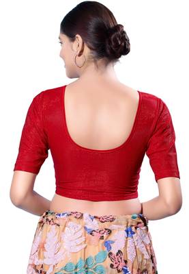 Non-Padded Shimmer Round Neck  Blouse 2