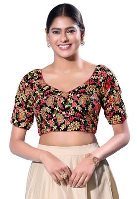 Padded Silk Sweatheart Neck  Blouse 1