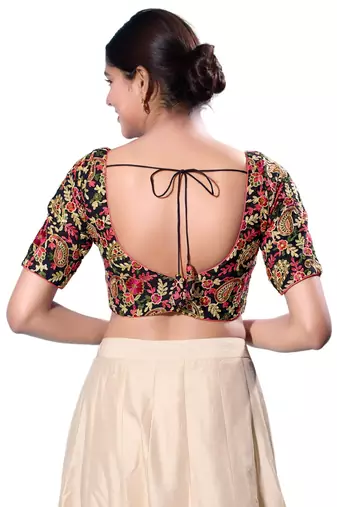 Padded Silk Sweatheart Neck  Blouse