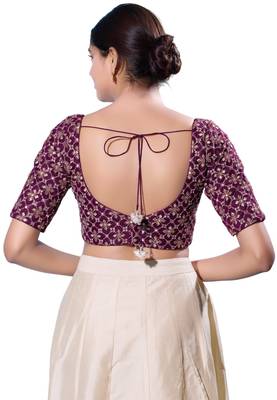 Padded Silk Sweatheart Neck  Blouse 2