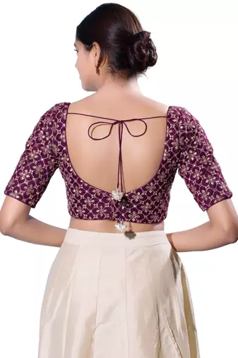 Padded Silk Sweatheart Neck  Blouse
