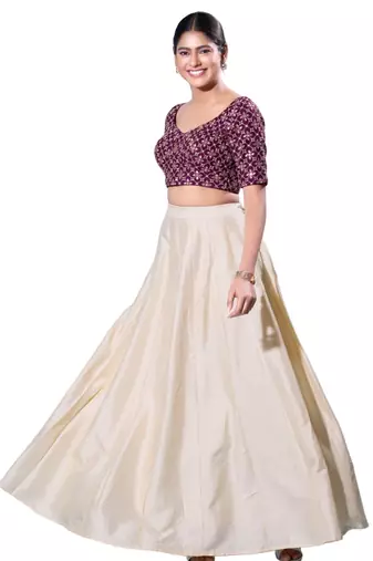 Padded Silk Sweatheart Neck  Blouse
