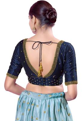 Padded silk V-Neck  Blouse 2