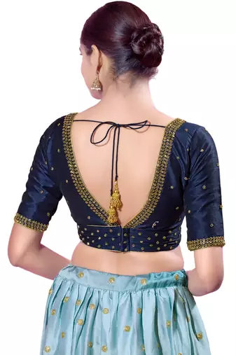 Padded silk V-Neck  Blouse