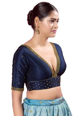 Padded silk V-Neck  Blouse 3