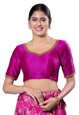 Padded silk Sweatheart Neck  Blouse 1