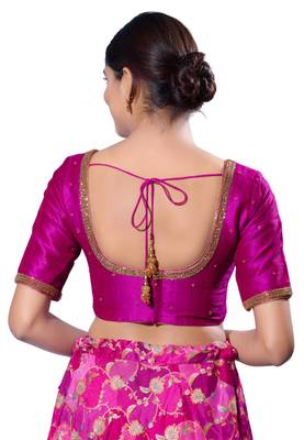 Padded silk Sweatheart Neck  Blouse 2