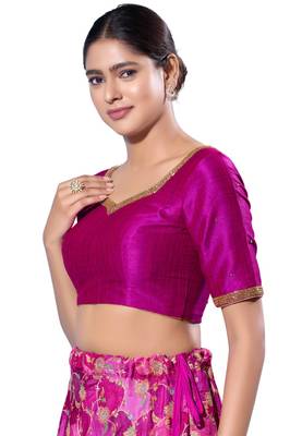 Padded silk Sweatheart Neck  Blouse 3