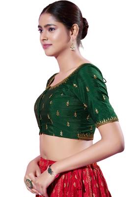 Padded silk Round Neck  Blouse 2