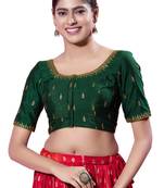 Padded silk Round Neck  Blouse