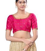 Padded silk Round Neck  Blouse