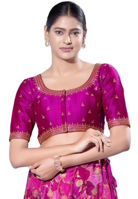 Padded silk Square Neck  Blouse 1