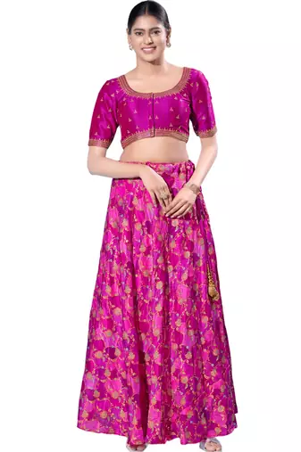 Padded silk Square Neck  Blouse