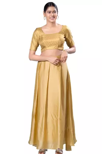 Padded Brocade Square Neck  Blouse