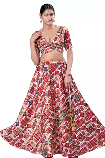 Padded Brocade V-Neck  Blouse