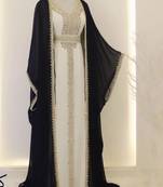 Black and White Georgette Zari Work Kaftan