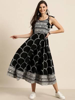 Flared designer ethnic sleeveless anarkali gown for womens & girls 1