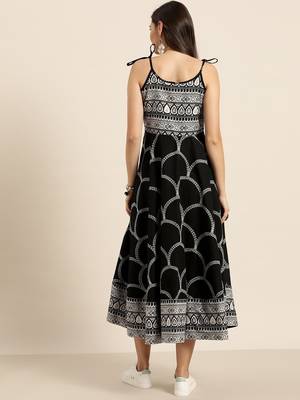 Flared designer ethnic sleeveless anarkali gown for womens & girls 2