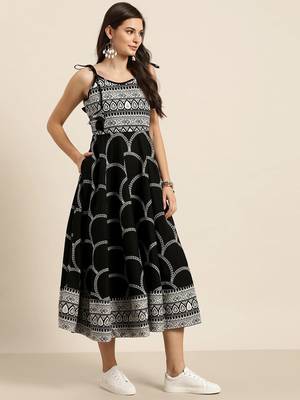 Flared designer ethnic sleeveless anarkali gown for womens & girls 3