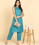 Jaipuri solid ethnic rayon kurti set for womens & girls