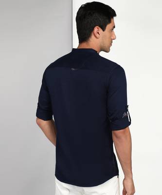 men's indigo blue cotton casual short kurta 3