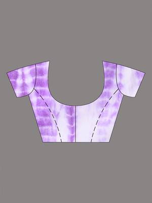 Violet and white shibori printed silk saree 5